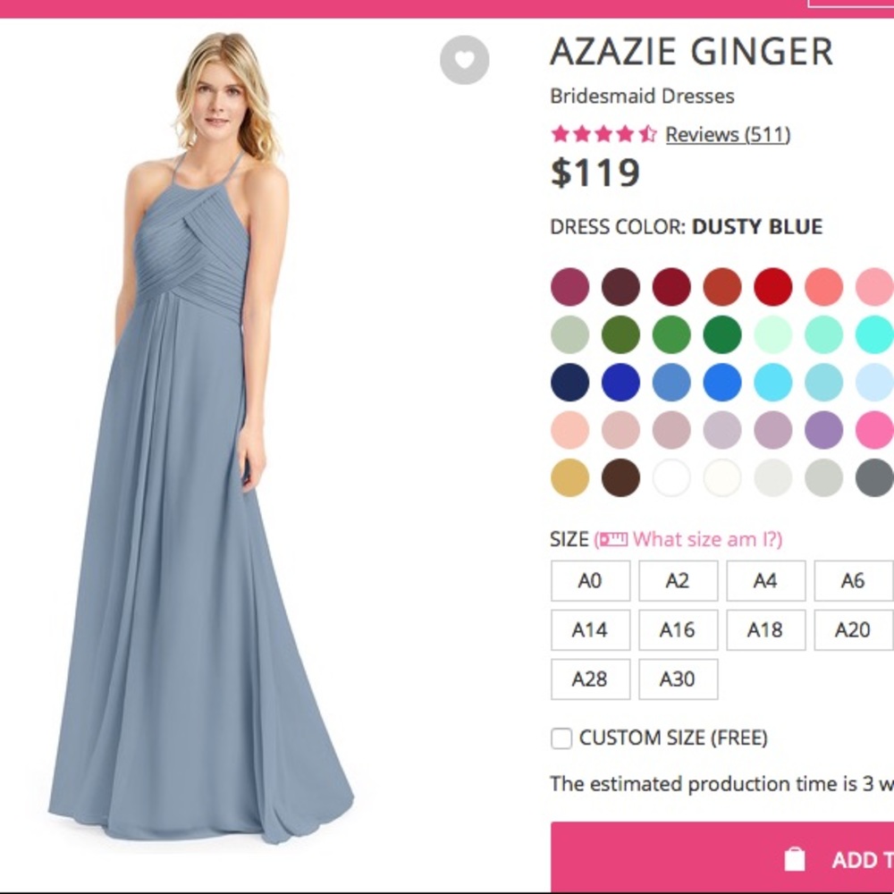 Azazir ginger bridesmaids dress size 6 worn once